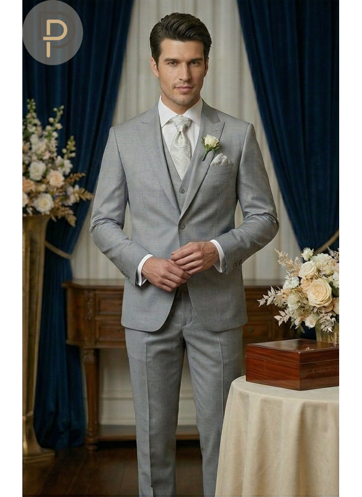 Costume gris mariage