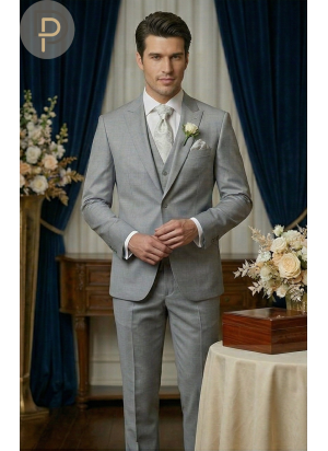 Costume gris mariage