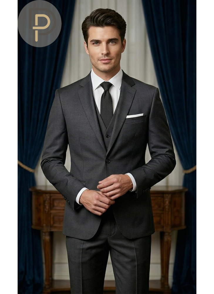 Costume Classique Gris Anthracite