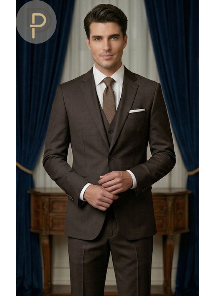 Costume Classique Marron Foncé