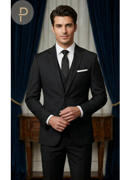 Costume slim fit noir homme