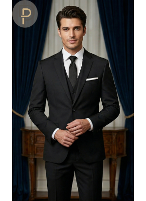 Costume slim fit noir homme