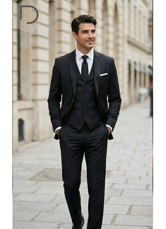 Costume slim fit noir homme